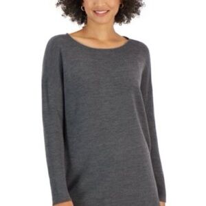 EILEEN FISHER Italian Yarn Merino Wool Assymetrical Hem Tunic
